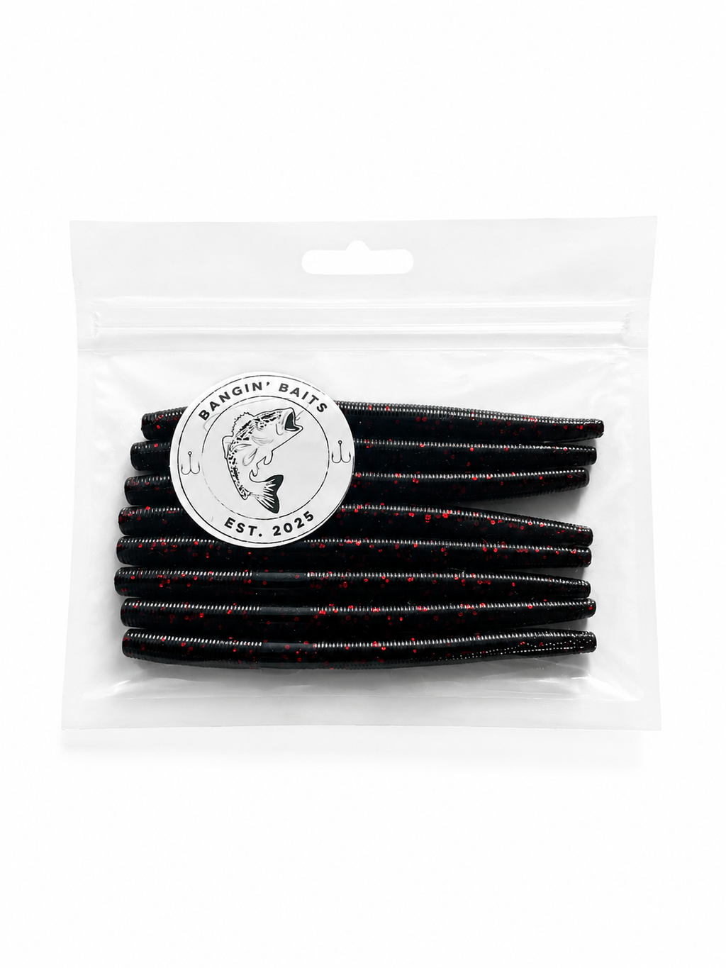 5" Stick Worm Black & Red