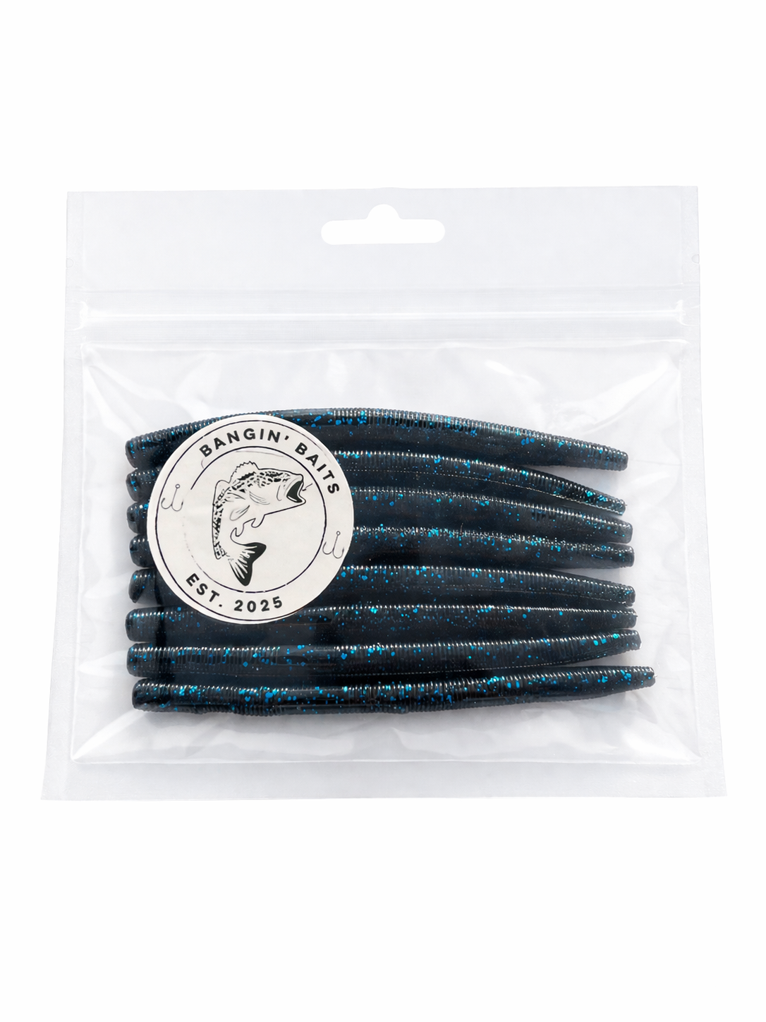 5" Stick Worm Black & Blue