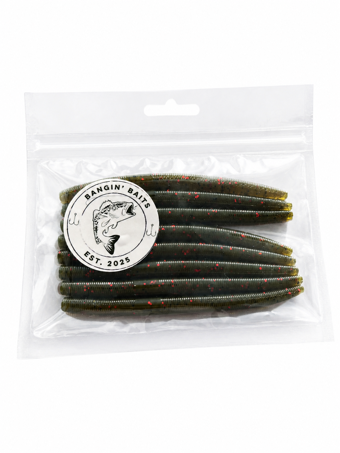 5" Stick Worm Green Pumpkin